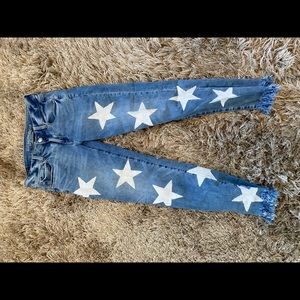 Hand painted American Eagle Star Jeans